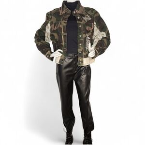 NWOT POL Camo Lace Embroidered Jacket – Boho Luxe Statement Layer Size Large